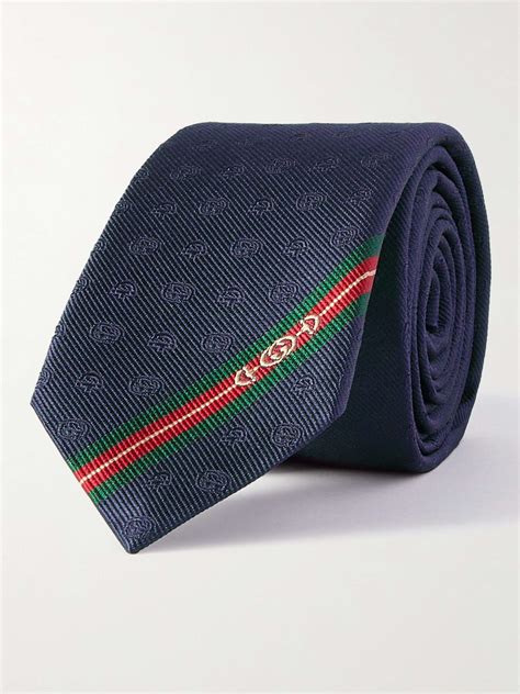 gucci logo silk tie blue|Gucci logo silk jacquard tie.